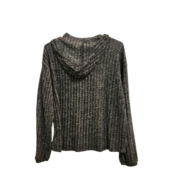 American Eagle Gray Knit Relax Pullover Soft & Sexy Plush Hooded Sweater Small - Picture 2 of 4